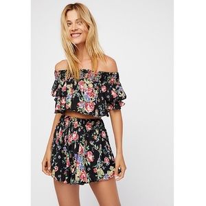 Free people flower bomb shorts set